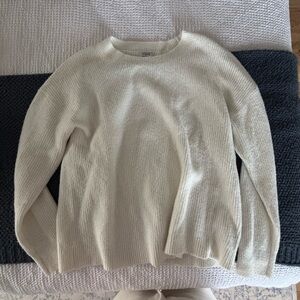 J. Crew Factory Ivory Crew Neck Sweater